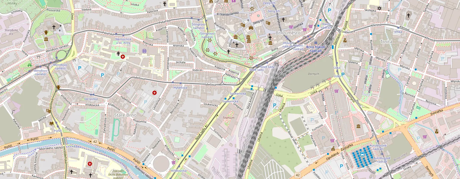 Mapa se sídlem ethi beauty s.r.o. — Nové sady 988/2, Brno
